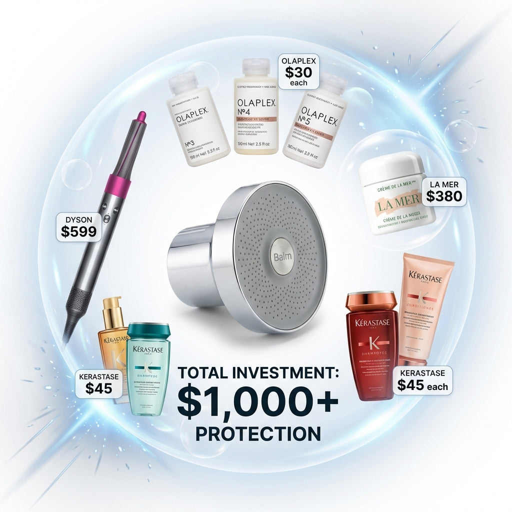Various beauty products with prices displayed on a white background